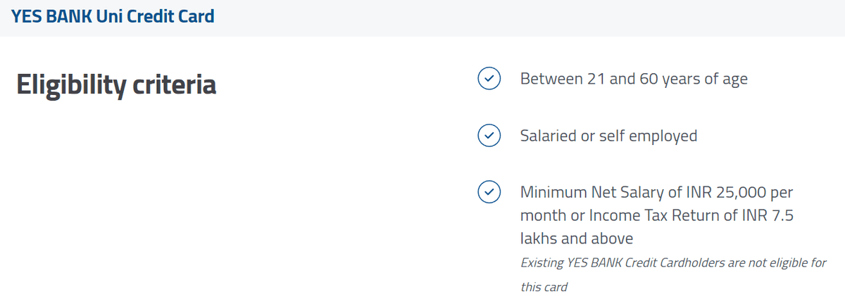 Yes Bank Co-Branded Credit Card Condition