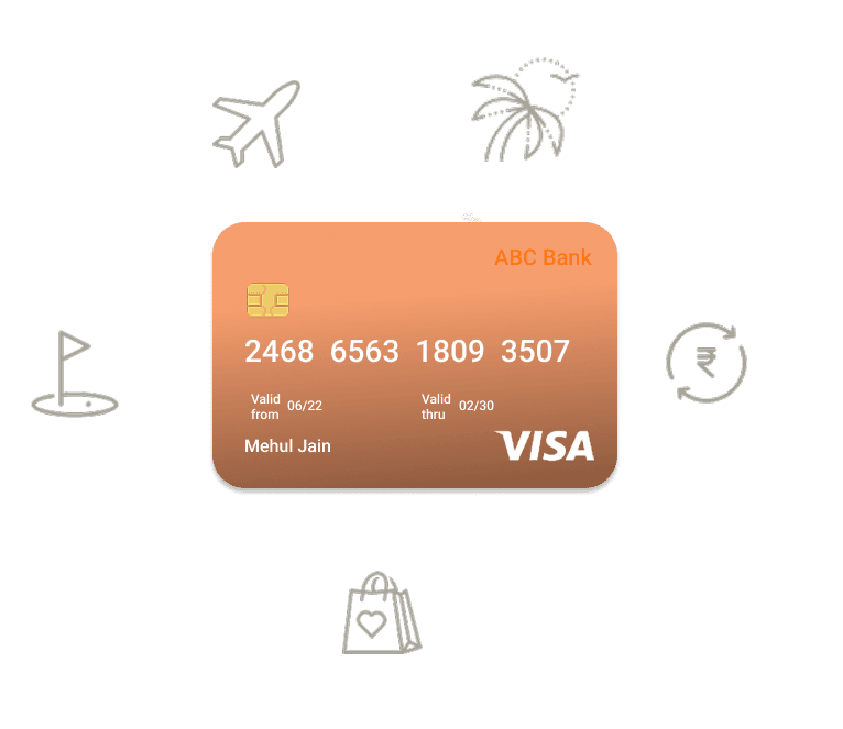 Credit card displaying various benefits like travel, shopping, cashback, and lifestyle rewards